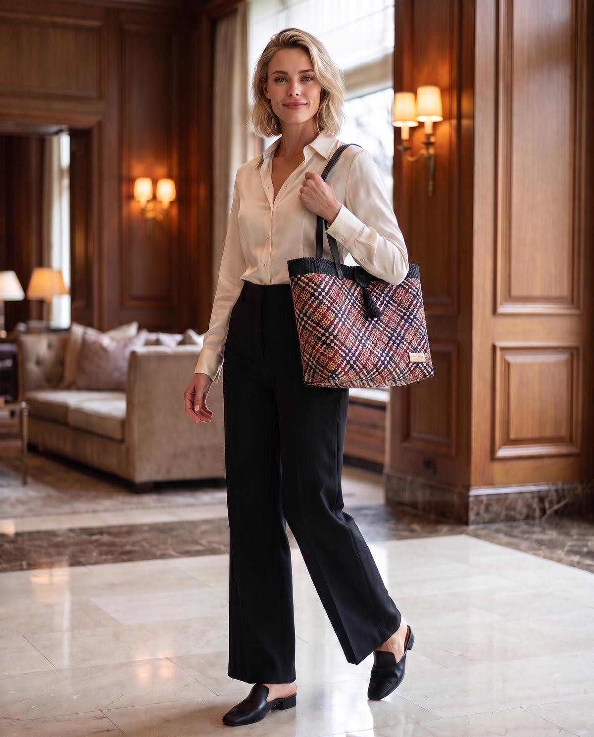 Jayne Signature Button Tote Bag