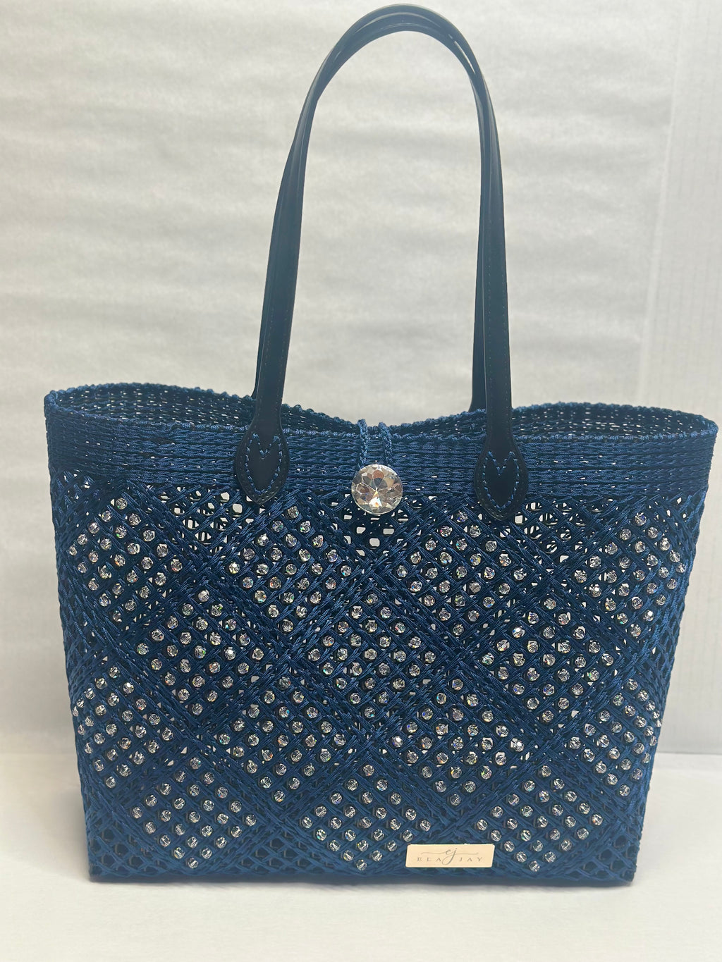 Pamela Austrian Crystal Signature Button Tote Bag